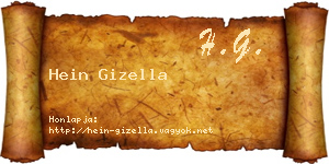 Hein Gizella névjegykártya